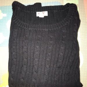 Black knitted pull over sweater